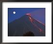 Siau Volcano Erupting With Moon Behind, N Sulawesi, Indonesia by Jurgen Freund Limited Edition Print