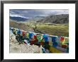 Prayer Flags And View Over Cultivated Fields, Yumbulagung Castle, Tibet, China by Ethel Davies Limited Edition Print