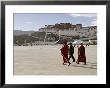 Monks Carrying Umbrellas To Shield Against The Sun, In Front Of The Potala Palace, Tibet by Don Smith Limited Edition Print