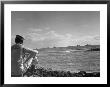 Us Sailor Watching Navy Vessels On The Horizon by Carl Mydans Limited Edition Print