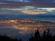 City From Grouse Mountain At Sunset, North Vancouver, Vancouver, Canada by Lawrence Worcester Limited Edition Print