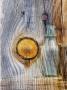 Double Exposure Of A Wood Surface And Bottle by Images Monsoon Limited Edition Print