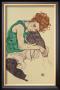 Woman Seated With Left Leg Pulled Up, 1917 by Egon Schiele Limited Edition Print