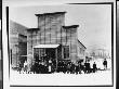 Children And Teachers Standing In Snow In Front Of Their Public School by Miles Brothers Limited Edition Print