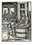 Paper Making In The 15Th Century - Illustration From 'Stunde Und Handwerker' By Jobst Amman by William Hole Limited Edition Print