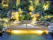 Wooden Bridge Over Koi Pond, Lighting By Garden And Security Lighting by Clive Nichols Limited Edition Print
