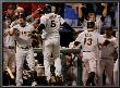 Texas Rangers V. San Francisco Giants, Game 5: Giants Celebrate An Edgar Renteria Three-Run Home Ru by Ronald Martinez Limited Edition Pricing Art Print