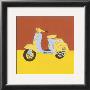 Yellow And Blue Motor Scooter by Miriam Bedia Limited Edition Pricing Art Print