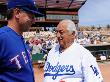 Texas Rangers V Los Angeles Dodgers, Glendale, Az - March 15: Tommy Lasorda And Dave Anderson by Kevork Djansezian Limited Edition Print