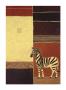 Zebra On African Motif by Dominique Gaudin Limited Edition Print