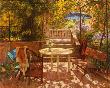 Garden Table With Blue Umbrella by Piotr Stolerenko Limited Edition Print