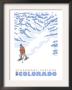 Steamboat Springs, Co - Stylized Snowshoer, C.2009 by Lantern Press Limited Edition Print