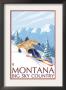 Montana - Big Sky Country - Downhill Skier, C.2008 by Lantern Press Limited Edition Print