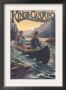 Kings Canyon Nat'l Park - Canoe On Rapids - Lp Poster, C.2009 by Lantern Press Limited Edition Print
