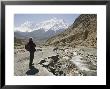 Trekker Enjoys The View On The Annapurna Circuit Trek, Jomsom, Himalayas, Nepal by Don Smith Limited Edition Pricing Art Print