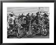 Hell's Angels Motorcycle Gang Members Congregating On Their Bikes Before Heading To Bakersfield by Bill Ray Limited Edition Print