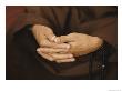 Close View Of A Monks Hands Crossed In Prayer by W. E. Garrett Limited Edition Print