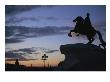 Equestrian Statue Silhouetted Against White Night Sky During Summer, St. Petersburg, Russia by Jonathan Smith Limited Edition Print