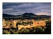 Buildings With Mountain In Distance, Santa Fe, U.S.A. by Ann Cecil Limited Edition Print