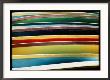 A Close-Up Of A Stack Of Boats Showing Bright Colored Stripes by Todd Gipstein Limited Edition Pricing Art Print