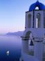 Church Belltower Tower And Yacht At Sea Below, Oia, Santorini Island, Southern Aegean, Greece by Christopher Groenhout Limited Edition Print