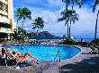 Waikiki Hotel Pool With Diamond Head In Background, Oahu, Hawaii by Lee Foster Limited Edition Print