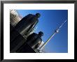 Statues Of Marx And Engels, With Tv Tower Or Fernsehturm Beyond, Berlin, Germany by Gavin Hellier Limited Edition Print