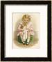 Little Girl In A Pink Dress With A Pink Ribbon In Her Hair Dresses Her Doll by Ida Waugh Limited Edition Print