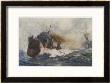 River, Class Destroyer At Speed Its Four Funnels Belching Smoke As She Races Past A Warship by Norman Wilkinson Limited Edition Print