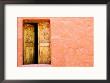 Carved Door And Painted Facade At Monastery Of Santa Catalina, Arequipa, Peru by Jeffrey Becom Limited Edition Print
