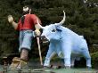 Giant Statues Of Paul Bunyan And Babe The Blue Ox Guard, Trees Of Mystery, Klamath, California, Usa by David R. Frazier Limited Edition Print