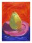 Green Pear On Pink Plate by J.M. Gilmore Limited Edition Print