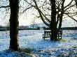 Frosty And Snowy Garden With Views To The Surrounding Countryside by Fiona Mcleod Limited Edition Print