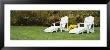 White Adirondack Chairs On A Lawn, Stowe, Vermont, Usa by Panoramic Images Limited Edition Print