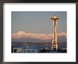 View Of The Olympic Mountains And The Space Needle At Dawn, Seattle, Washington, Usa by Jonathan Kruger Limited Edition Pricing Art Print