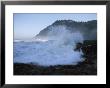 Twilight View Of Waves Crashing On Rocks At Cape Perpetua by Phil Schermeister Limited Edition Print