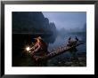 Chinese Woman Fishing With Cormorants, Near Guilin, Li River, China by Howie Garber Limited Edition Pricing Art Print