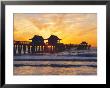 Naples, Florida, Usa. People Gathered On The Pier At Sunset by Fraser Hall Limited Edition Print