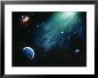 Illustration Of Planets And Glowing Star by Ron Russell Limited Edition Print
