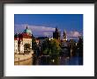 Charles Bridge And City Buildings From Manesuv Bridge, Prague, Czech Republic by Izzet Keribar Limited Edition Print