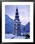 L'eglise Saint-Foy (Church) At Dusk In Village Of La Clusaz, France by Richard Nebesky Limited Edition Print