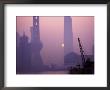 Crane With Oriental Pearl Tv Tower And High Rises, Shanghai, China by Keren Su Limited Edition Print