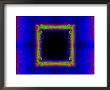 Green And Red Fractal Design On Blue Background by Albert Klein Limited Edition Print