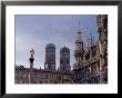 Frauenkirche Towers And Mariensaule (St. Mary's Column), Munich, Bavaria, Germany by Yadid Levy Limited Edition Print