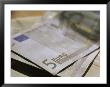 Stack Of Paper Money Is Topped By A 5 Euro Bill by Stephen Alvarez Limited Edition Print