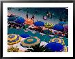 Overhead Of Umbrellas At Private Bathing Area Of Marine Piccola Beach, Capri, Italy by Dallas Stribley Limited Edition Print