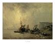 Boats By The Normandy Shore by Richard Bonington Limited Edition Pricing Art Print