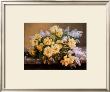 Still Life Of Yellow Roses With Lilacs by Raoul Victor Maurice Maucherat De Longpre Limited Edition Pricing Art Print