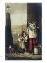 London Tradeswoman Selling Milk 'Milk Below, Maids!' by Adolf Von Menzel Limited Edition Print