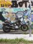Motorbike Parked Next To Wall With Graffiti, Berlin by G Jackson Limited Edition Print